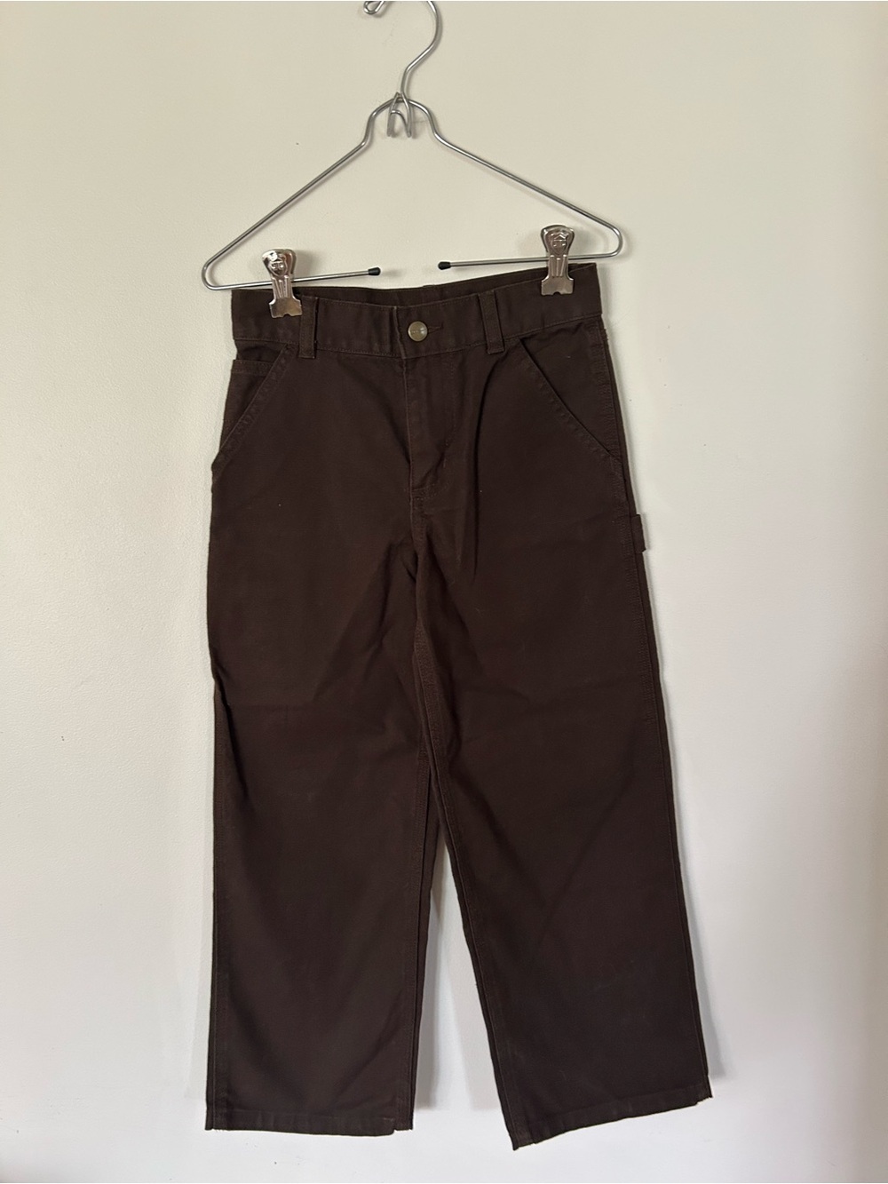 NWOT Carhartt Kids' Canvas Work Dungaree Dark Brown Size 6